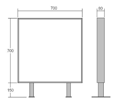 Světelný panel - model 80 oboustranný, Reklamní výstrč